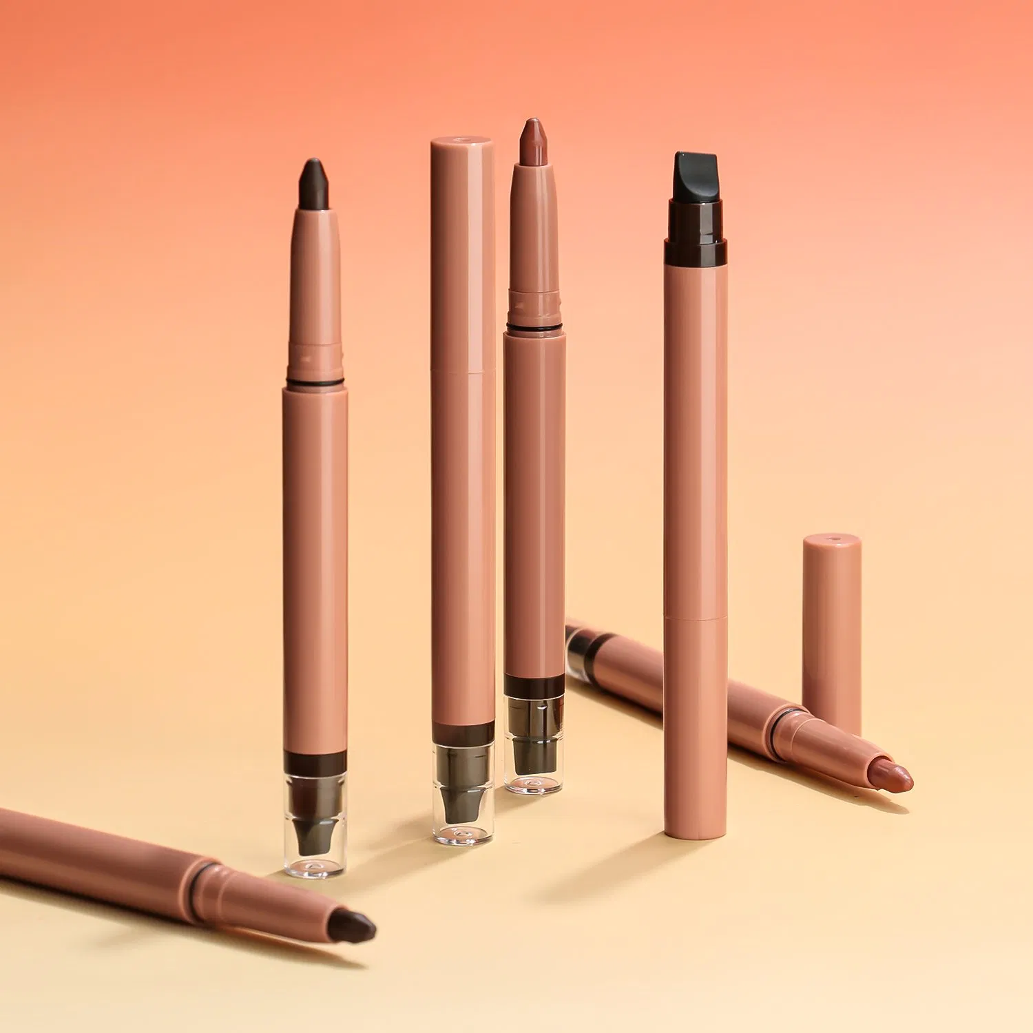 Vegan Makeup Lipliner Waterproof Creamy Brown with Silicone Smudger