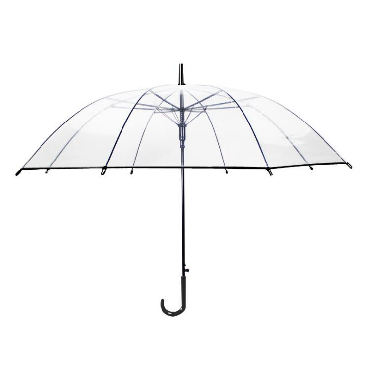 Promotion Automatic Straight Handle Long Handle Transparent Umbrella
