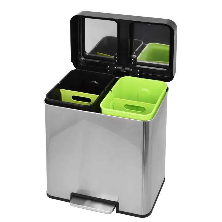 Мусорное ведро 40 л из нержавеющей стали с печатью