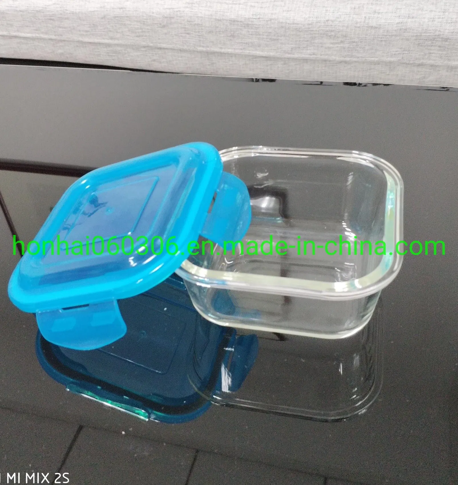 Smart Seal Leakproof Glass Rectangle Food Storage Container with Wood Lids