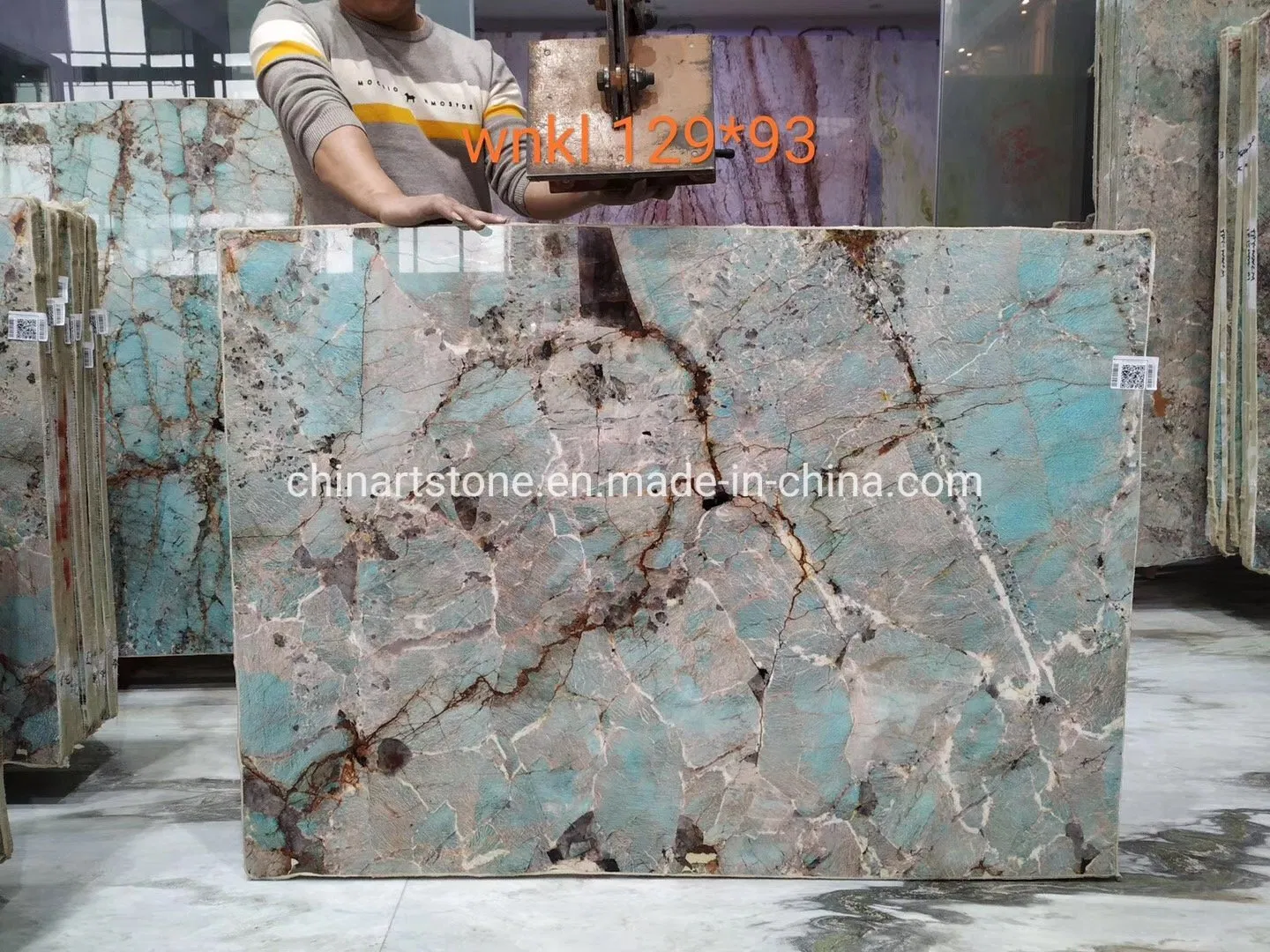 Luxury Green/Blue Stone Slab Semi-Precious Stone