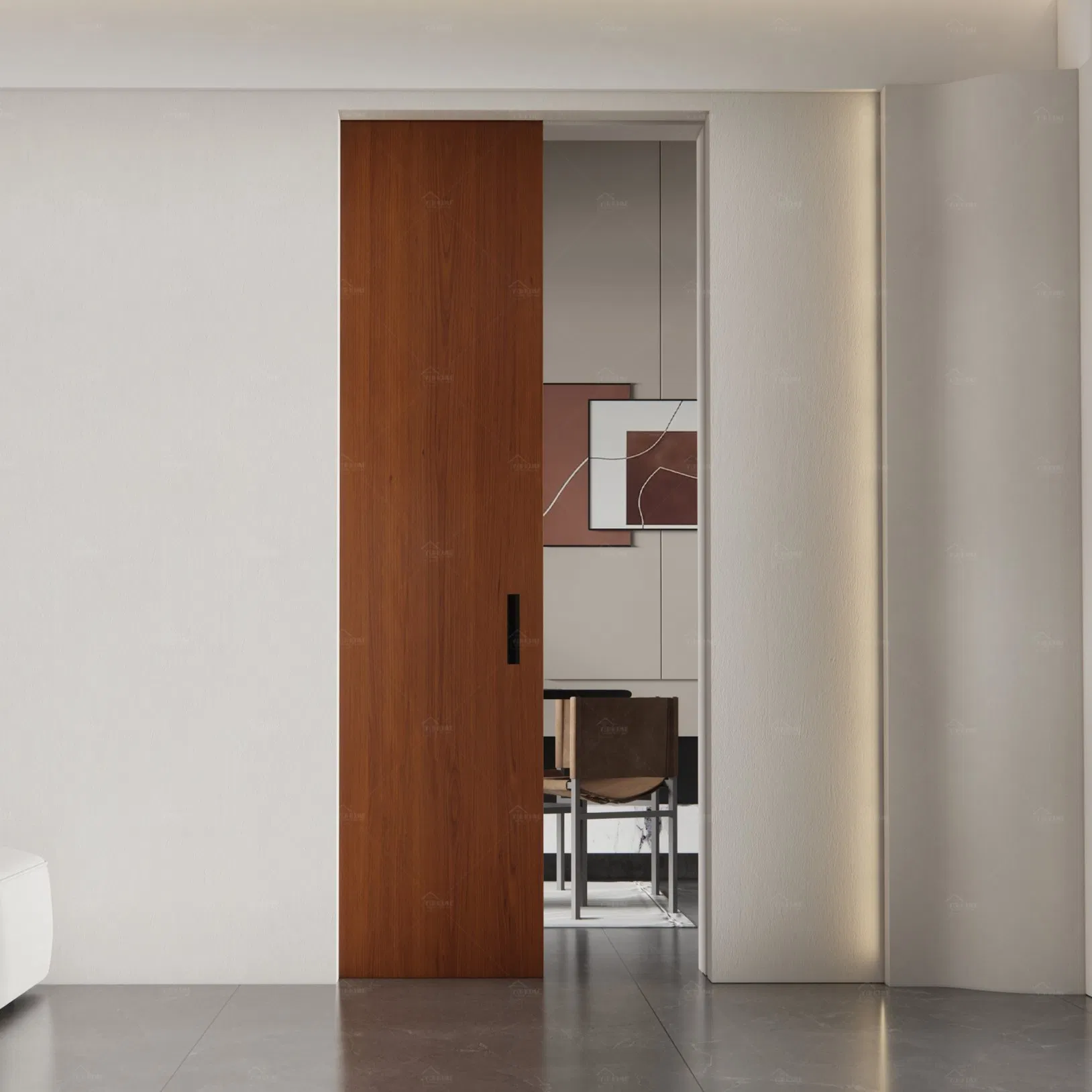 Dubai Standard Space Saving Pocket Door System Sliding Interior Door for House Villa