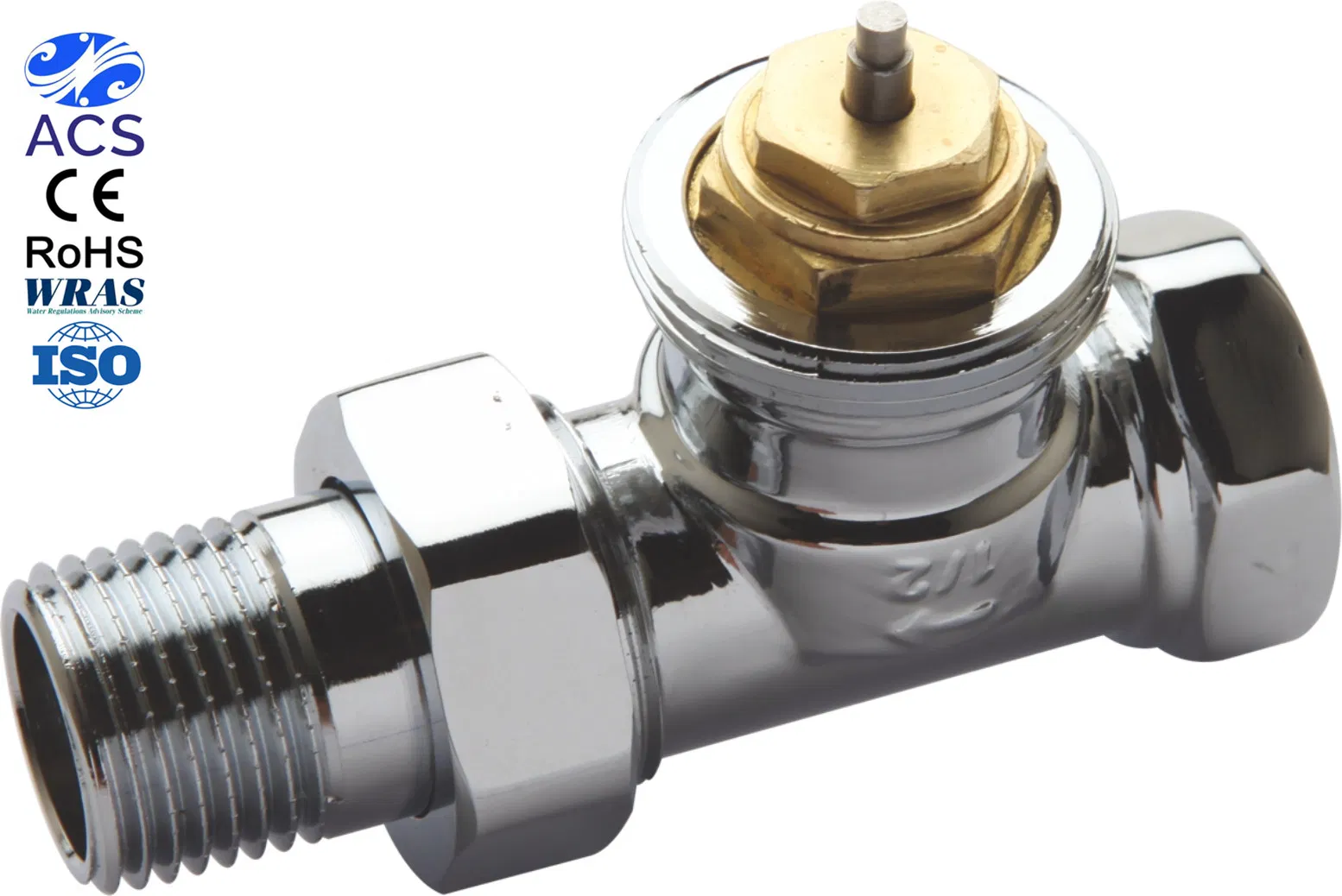 Good Quality Chrome Plated 1/2" X 1/2" Straight Thermostatic Radiator Valve