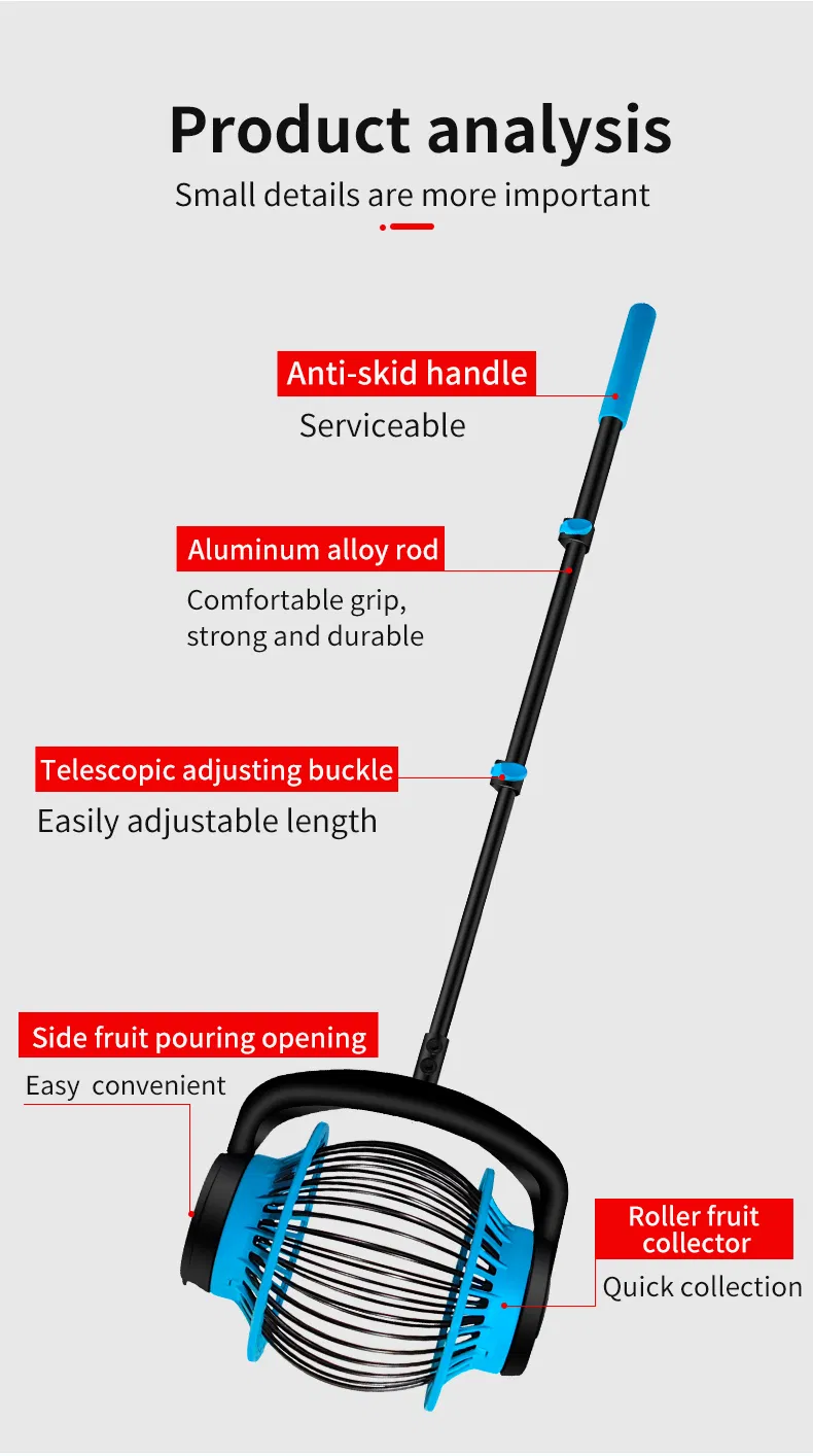 Long Handle Rolling Ball Collector Picker for Golfball Pingpong Tennies