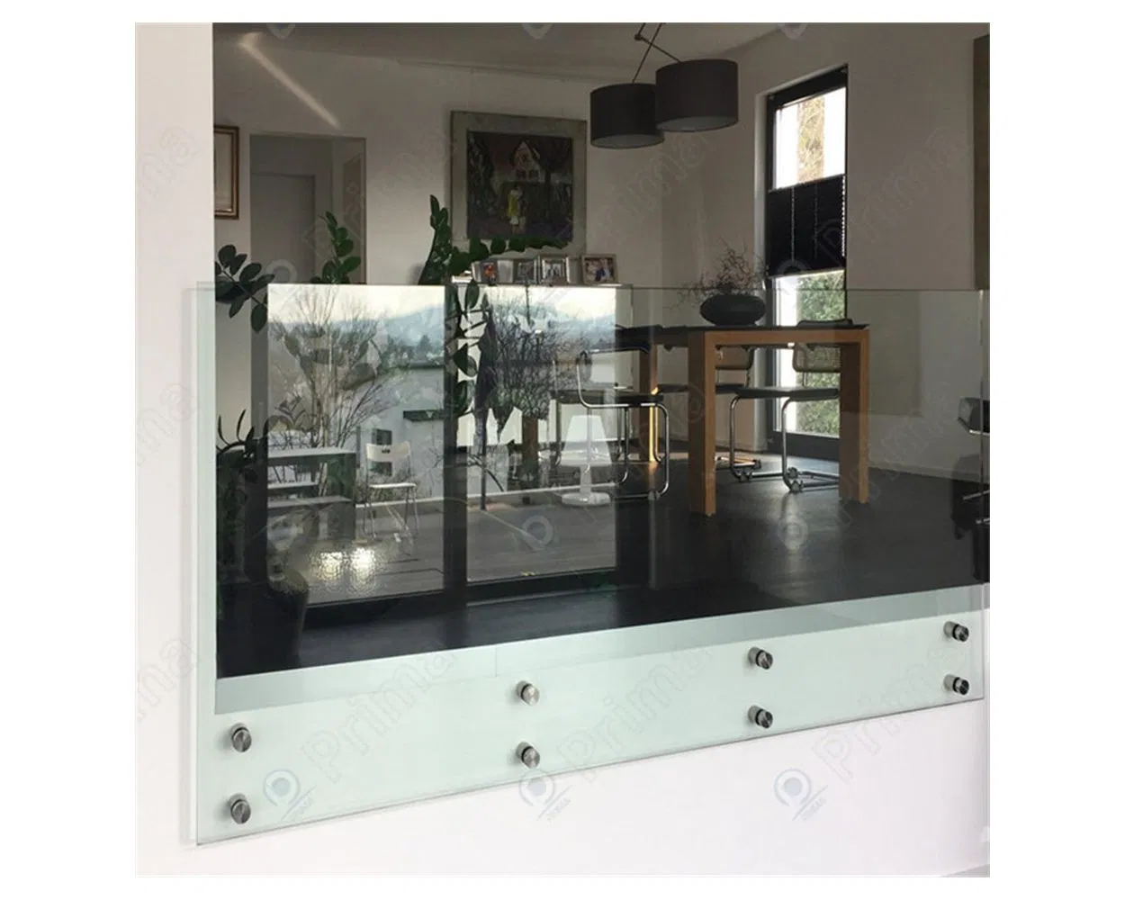 Orient Versatile Modern Layouts for Open Home Designed with Standoff Railing Spacious Standoff Glass Railing