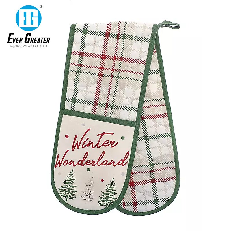 Premium Custom Christmas Oven Mitts Set High Quality Cotton Printed Oven Mitts for Holiday Baking Personalized Oven Mitts