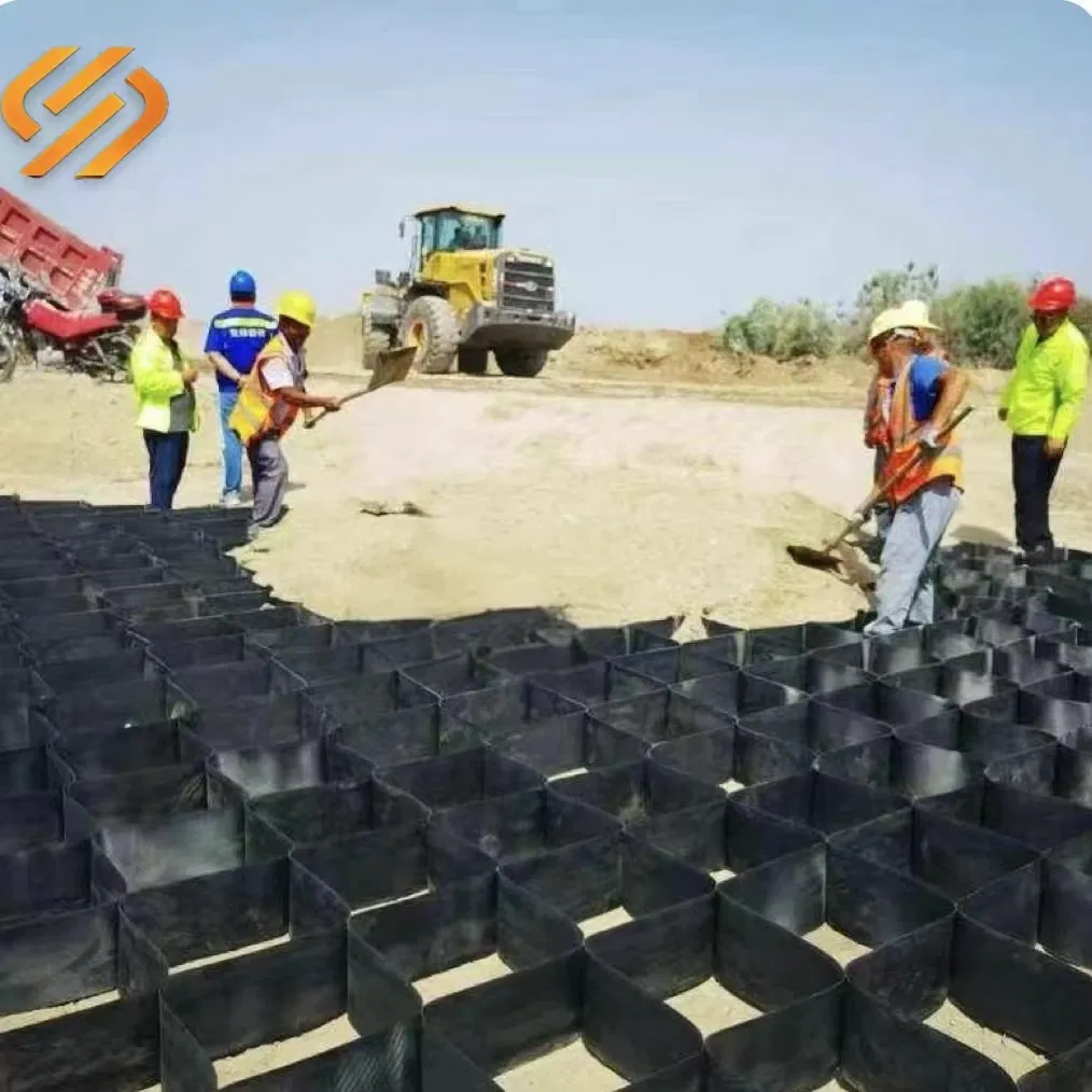 Textured and Perforated HDPE Geocell for Landscape Road Stabilisation