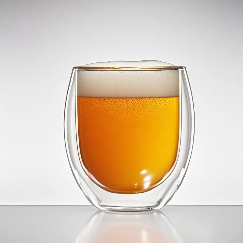 Reusable Double Wall Glass Mug Cup Drink Beverage Drinking