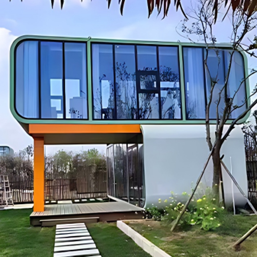 Two-Stories Modern Design Prefab Living Home Steel House