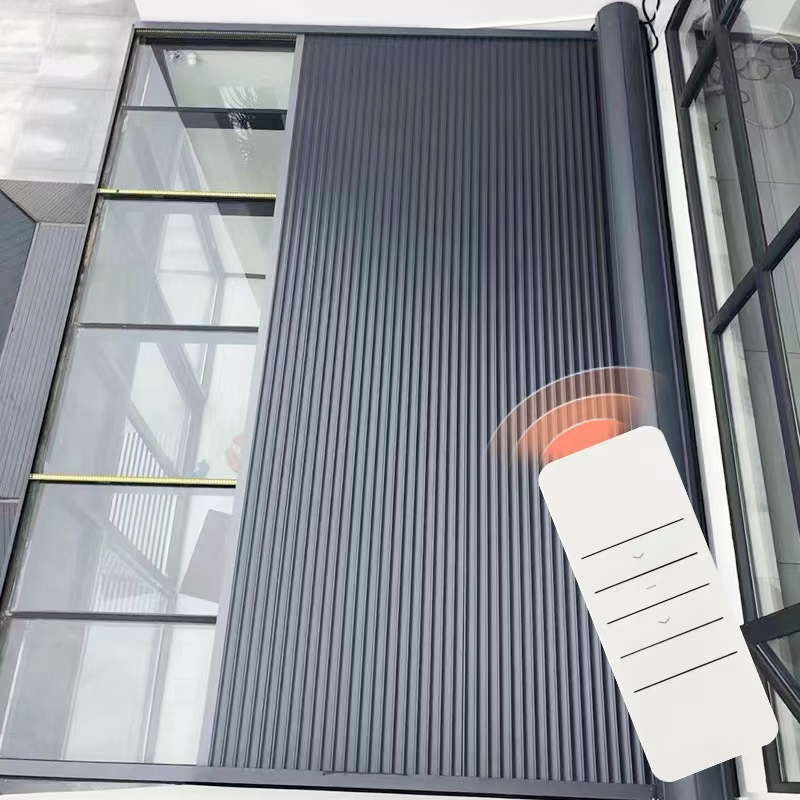 Electrically Controlled Folding Roller Shutter Safety Heat-Insulating High-Quality Aluminum Alloy Canopy Sunshade Tent Manufacturer Customization