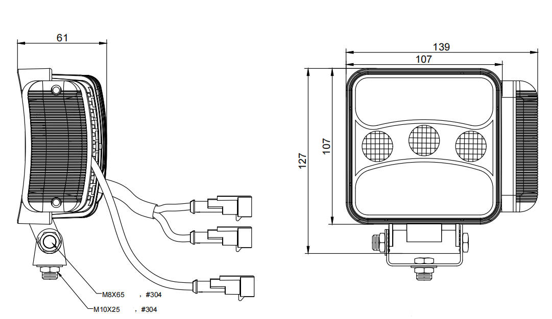 Квадратная светодиодная рабочая фара 5.5 дюймов, 15W, IP67