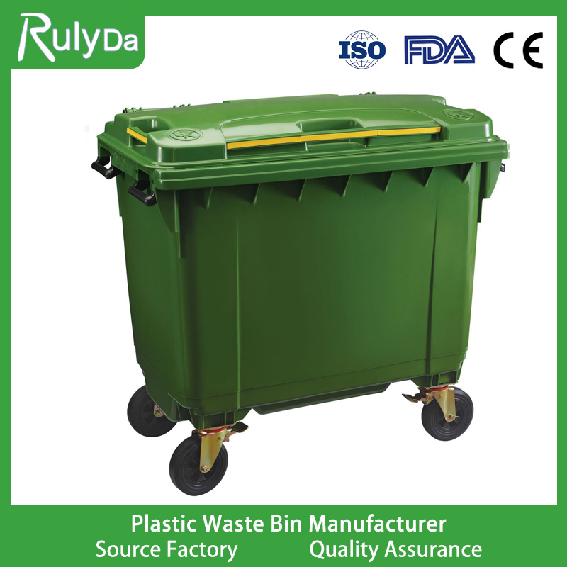 Dustbin Plastic Rubbish Trash Plastic Bins Recycle Wheelies Plastic Waste Trash Garbage Pedal Rubbish Small Waste Bin with Wheel Decorative Trash Cans