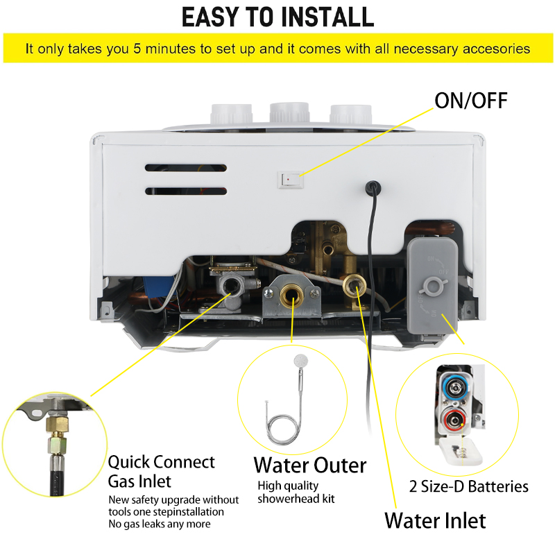 Проточный газовый водонагреватель 10л HADUN