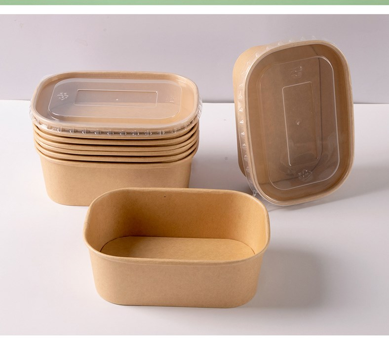 Водостойкий бумажный контейнер для еды с крышкой