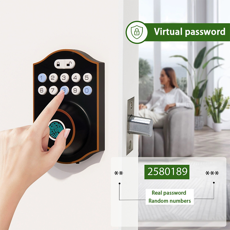 Fingerprint Password Tuya APP Keyless Door Lock Smart Lock with Camera