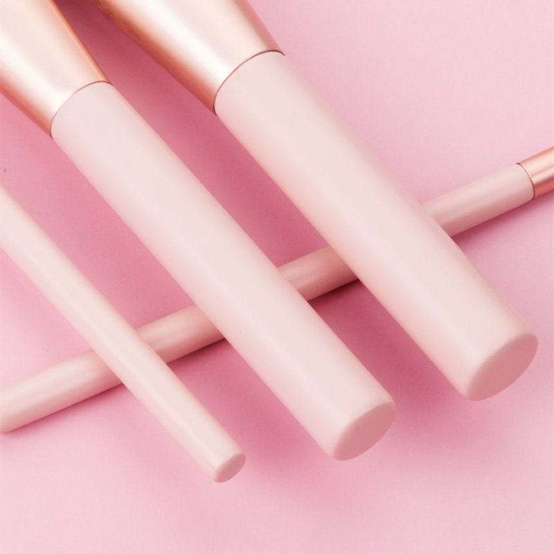 7PCS Pink Makeup Brushes Premium Synthetic Fiber Brush Makeup Tool Private Label Cosmetic Makeup Brush Set