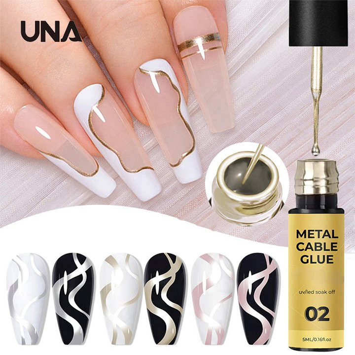 New Metal Chrome Effect Platinum Liner Gel Waterproof Nail Art Soak off UV Mirror Metallic Nail Painting Liner Gel Polish Set