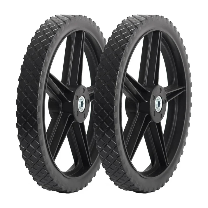 14 X 1.75'' Plastic Wheel and Tire for Lawnmower Trolley Dolly Wheel Replacement