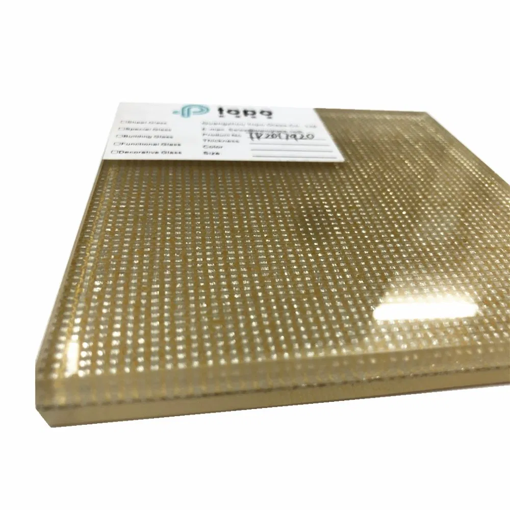 5mm+5mm Tempered Laminated Wire Glass for Interior Decoration (PLW-TP)