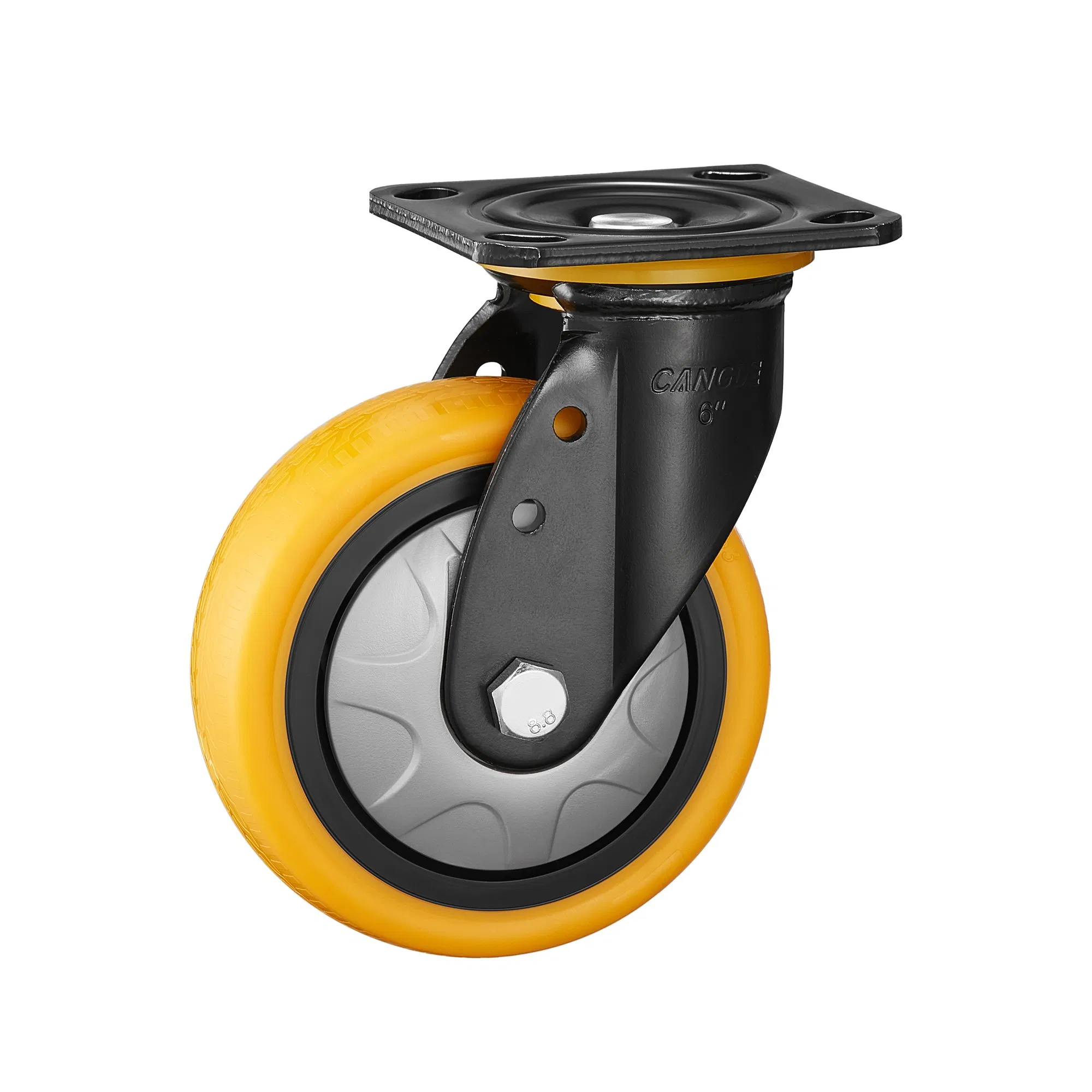 6 Inch Heavy Duty Double Ball Bearings PU Caster and Wheels