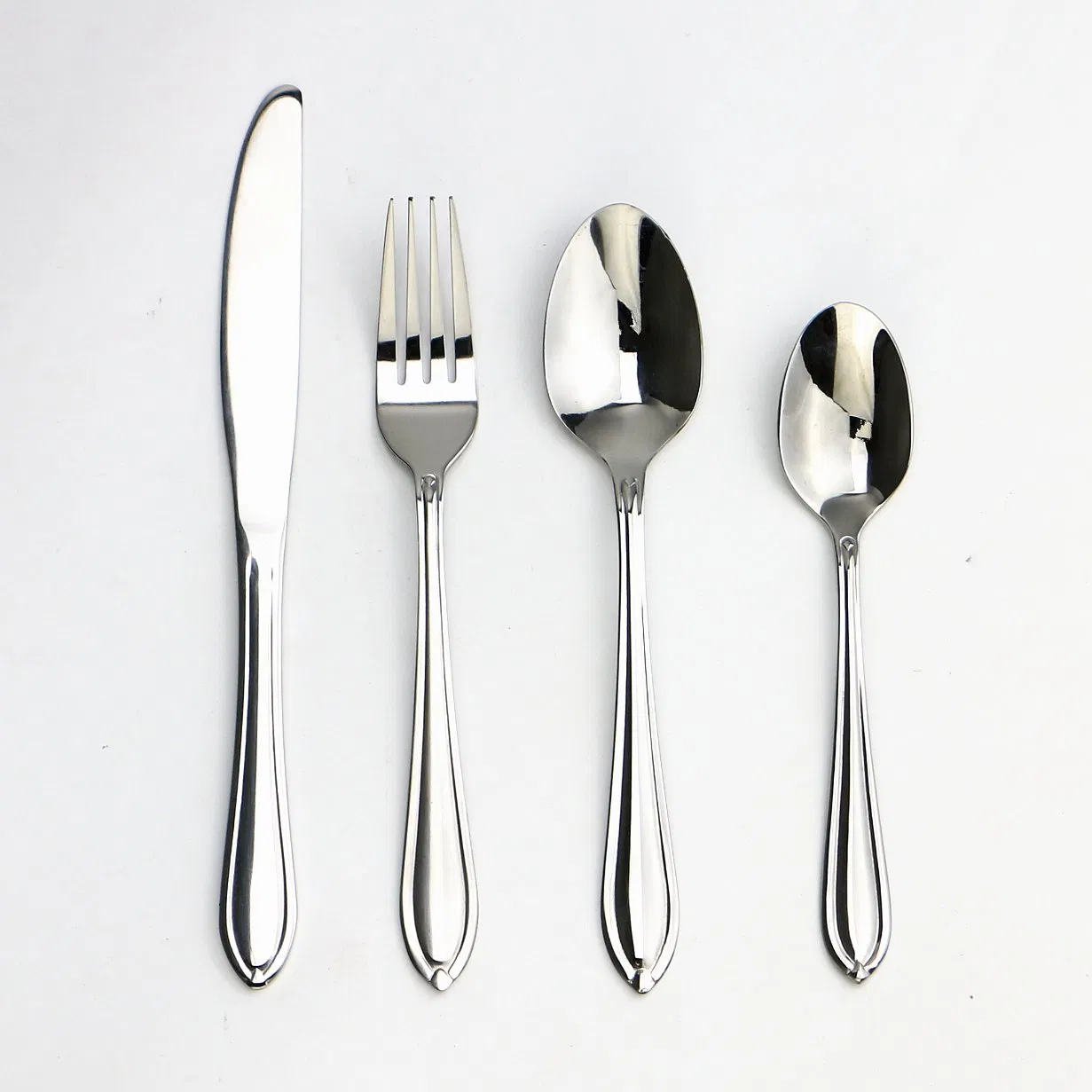 Dishwasher Safe Pearled Edge 20-Piece Mirror Polished Stainless Steel Flatware Set