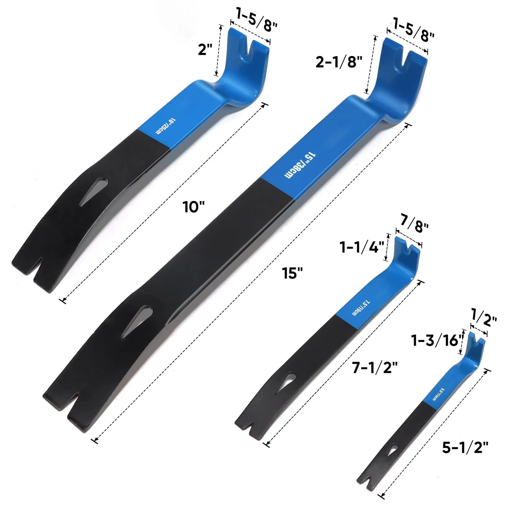 4-Piece High-Carbon Flat Pry Bar Set -Heavy Duty Mini Nail Puller Crowbar Utility Claw Bar Wonder Bar