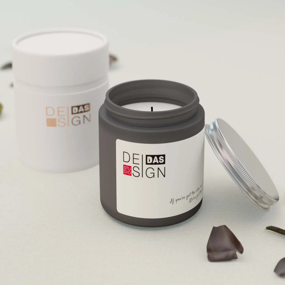 Custom 4oz 8oz 120ml 250ml Straight Sided Cosmetic Candle Holders Glass Container Candle Jars with Metal Lids for Candle Making