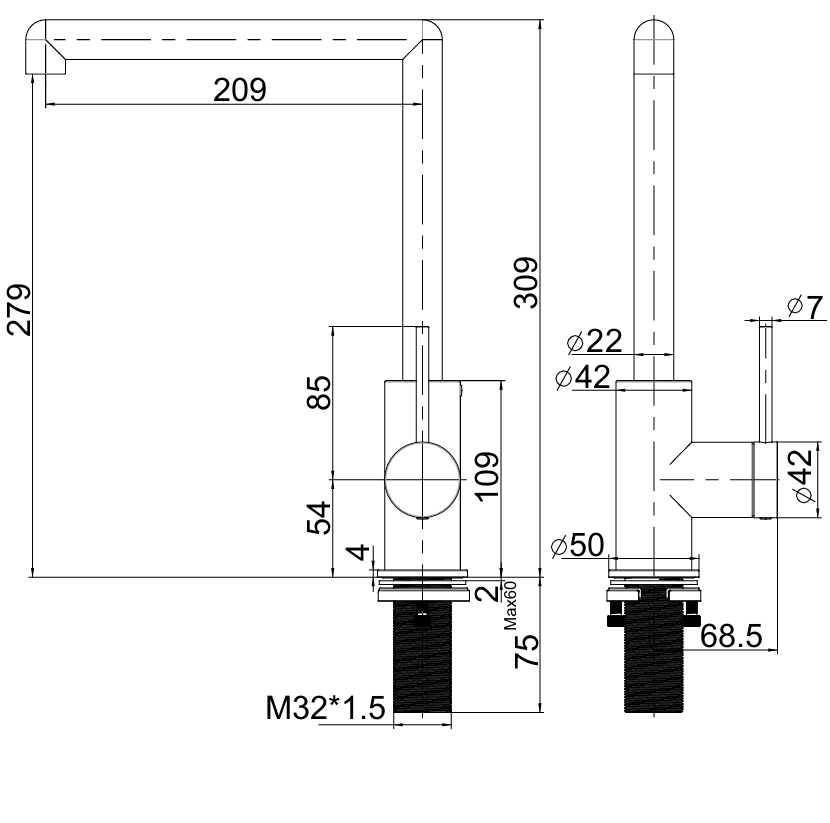 Hot Selling Stainless Steel Kitchen Water Tap for Kitchen Sink with 360 Swivel and Hot & Cold Water Function