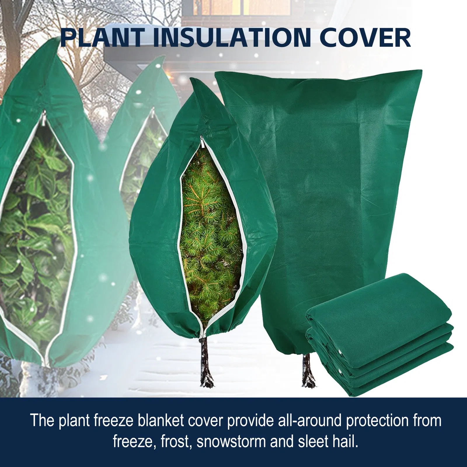 Green Beige PP Material Plant Frost Cover Cold Winter Protection Cover