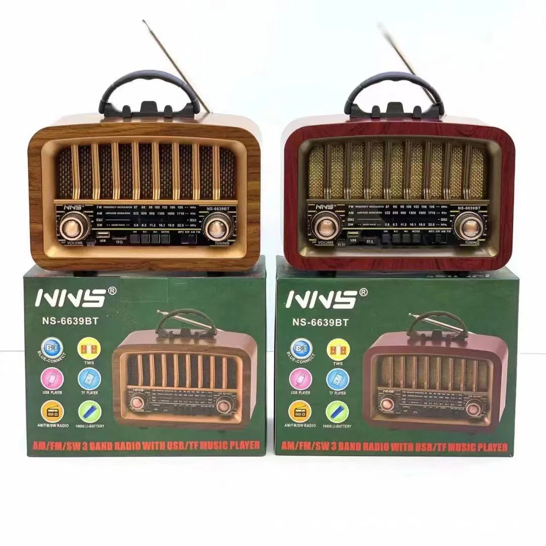 Ретро радио NS-6639BT деревянное с Bluetooth