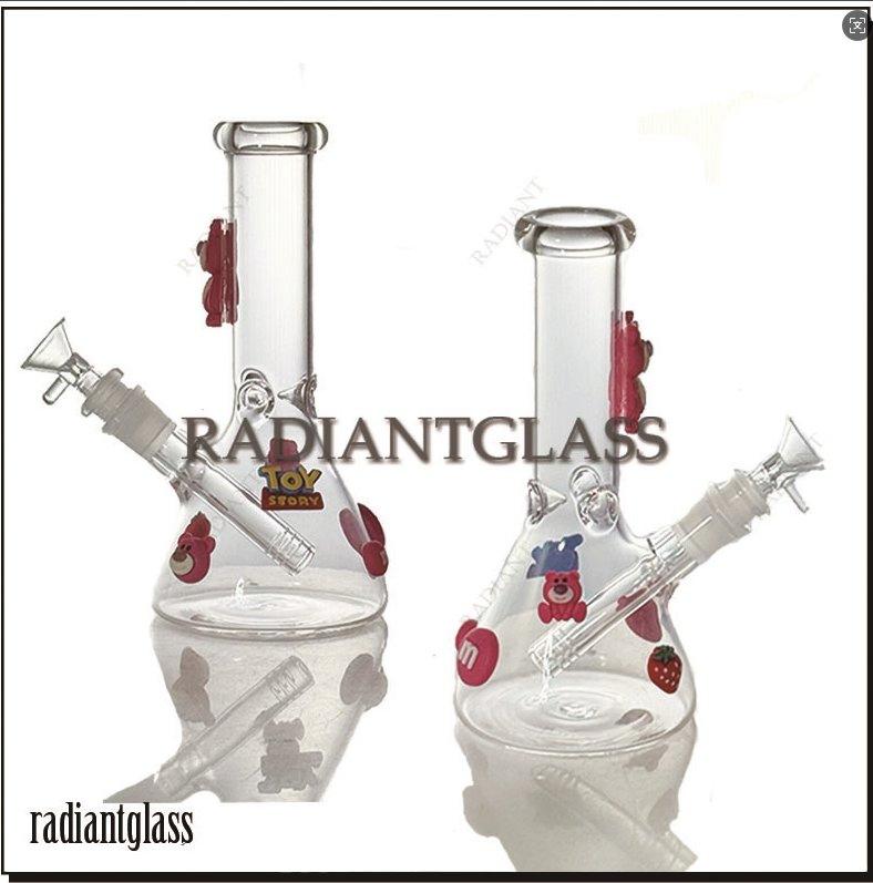 Wholesale Price 8 Inch Small Glass Smoking Pipe Cute Beaker Hand Blow Sticker Hookah Pipe Smoking Glass Water Pipes