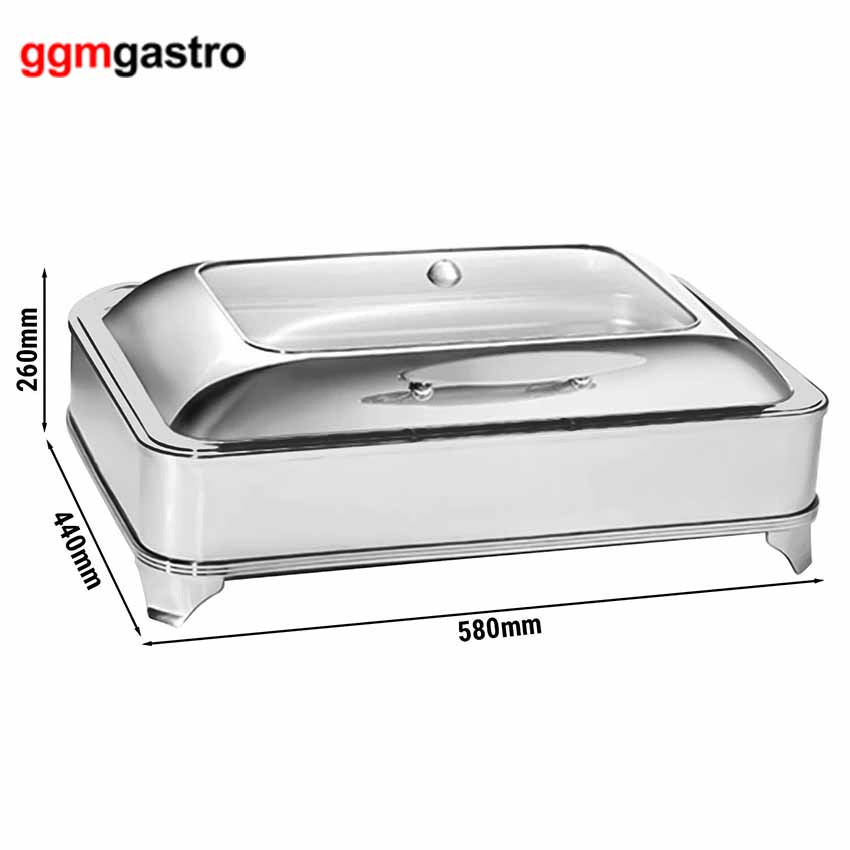 Hotel Restaurant Chafing Dish 304 Stainless Steel Buffet Stove Glass Cover Cdy11
