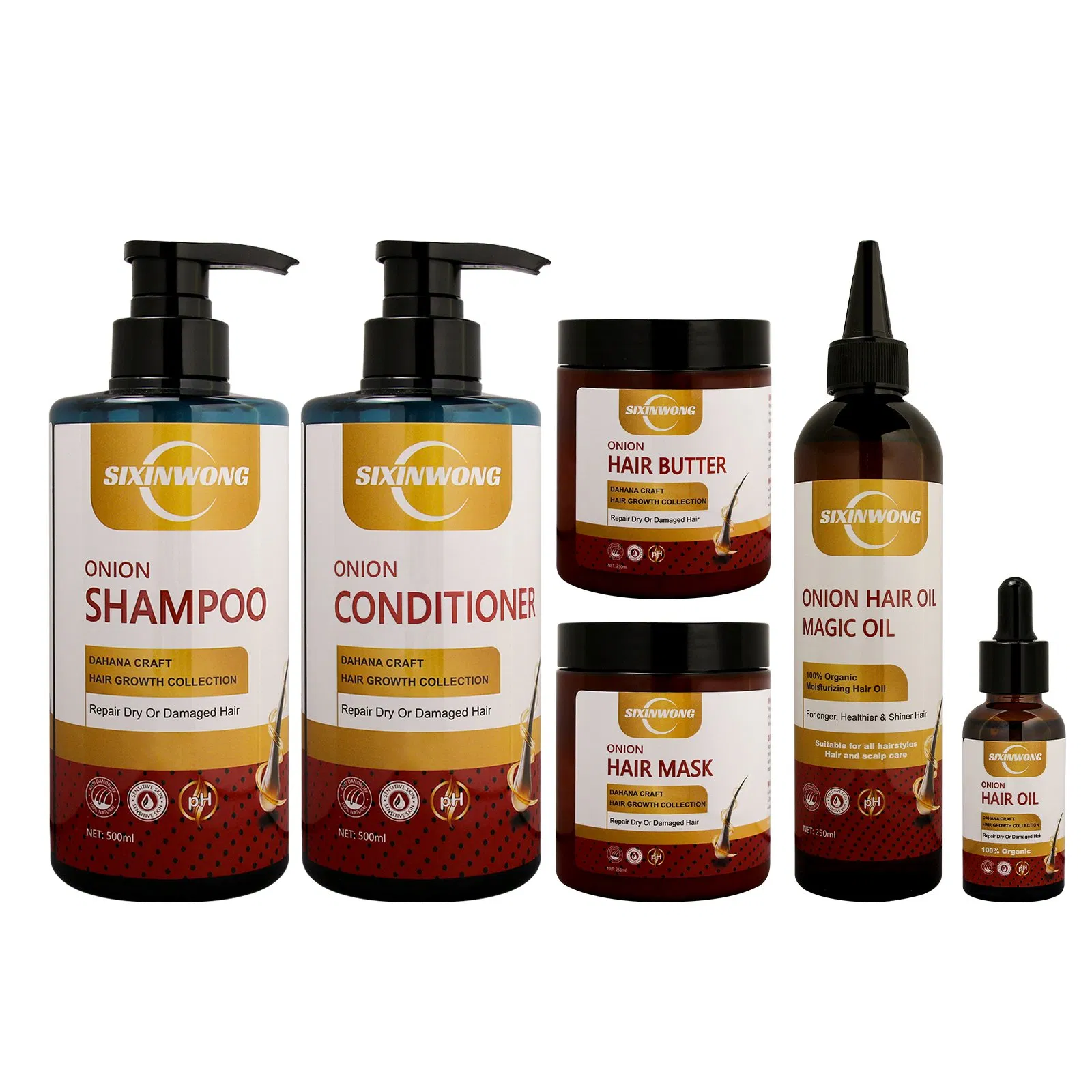 Beauty Cosmetics Care of Hair for Dry Damaged Onion Oil Shampoo Set