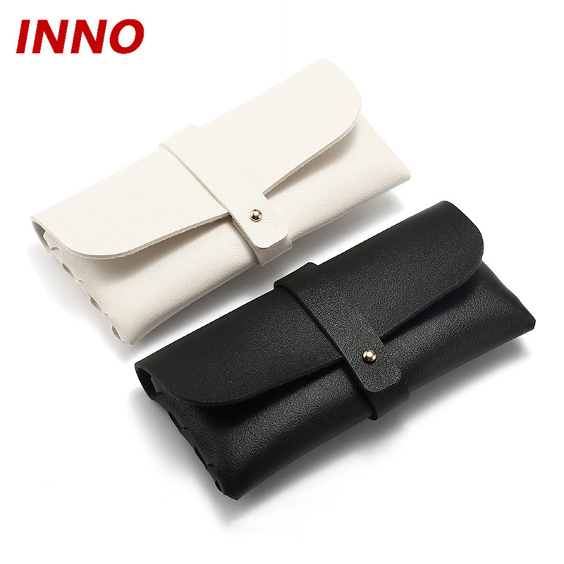 Inno-R017 2022 New Design Ready Stock Cheap Black and White PVC Leather Box Nail Buckle Soft Storage Bag, Logo Can Be Printed