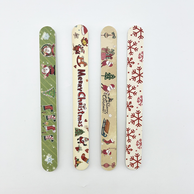 Professional Custom Logo Nail File Christmas Pattern Manicure Tool Nail Buffer File