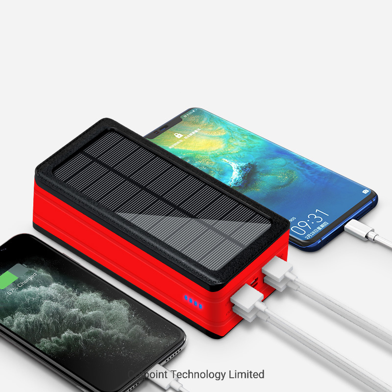 Портативная батарея Psooo PS-900 50000mAh с солнечной панелью и фонарем