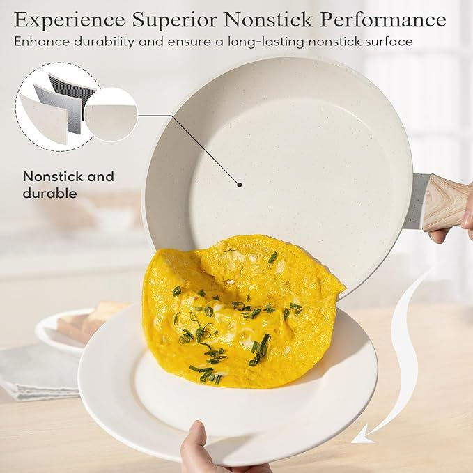 Ds-2952A Pots and Pans Set Nonstick Ceramic Cookware Sets Healthy Non Stick Induction Cookware Kitchen Granite Cooking Set Frying Pan