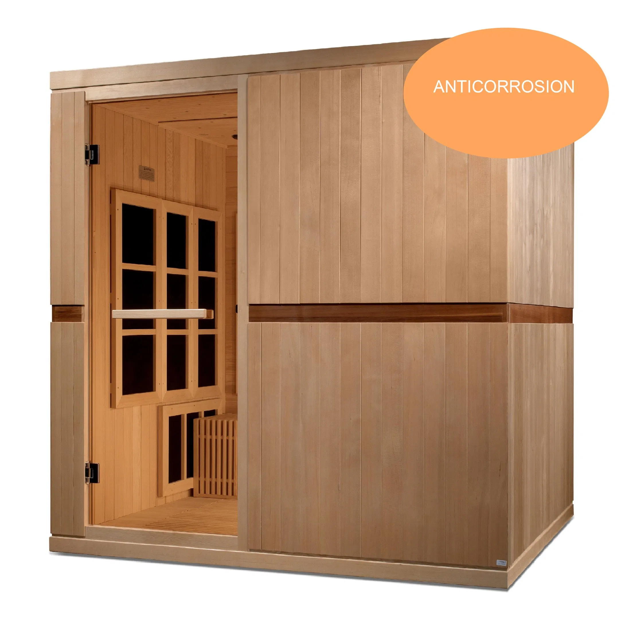 Easy-to-Install Commercial Wood Sauna for 4 Persons, Resistant to Deformation