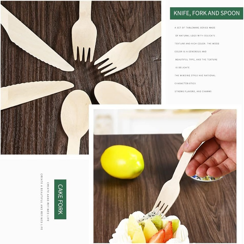 Bamboo Utensils Disposable or Reusable Cutlery Set