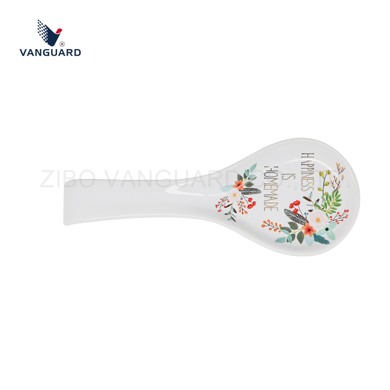 Christmas Large Porcelain Spoon Custom Printing Ceramic Soup Spoon for Festival