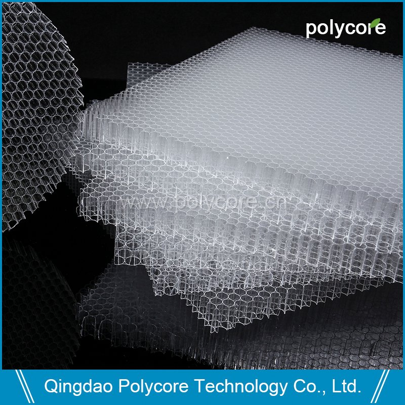 Transparent PC Honeycomb Core in Building Glass to Save Energy