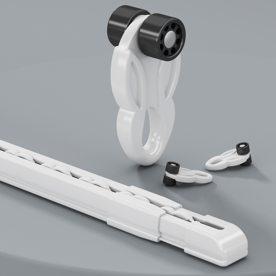 Double Roller Window Adjustable Telescopis Curtain Rail Track Aluminium Profile Home Metal