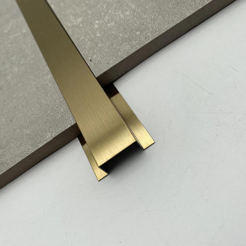 High Quality Decorative 304 316 PVD Color Tile Trim Inox T U L Shape Profile for Wall Cladding