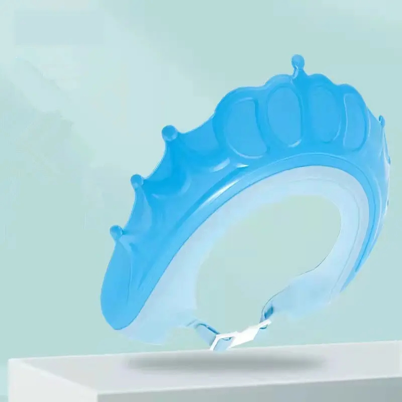 Cute Crown Shape Waterproof Adjustable Children Shampoo Cap
