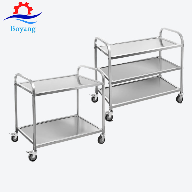 Stainless Steel Kitchen Restaurant Cart Dining Car Cafe Food Truck Dining Car