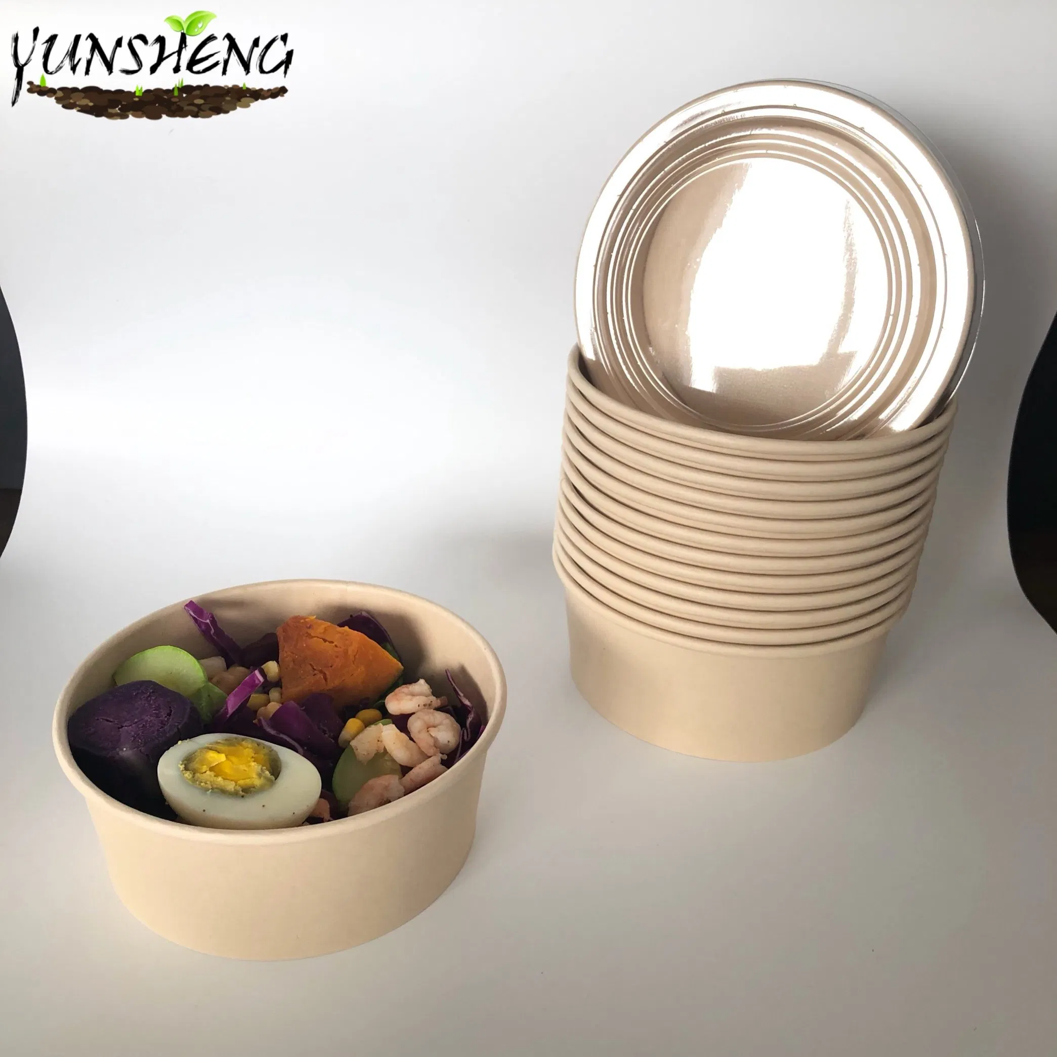 Wholesale Biodegradable Compostable Disposable Salad Bowl Kraft Food Packaging