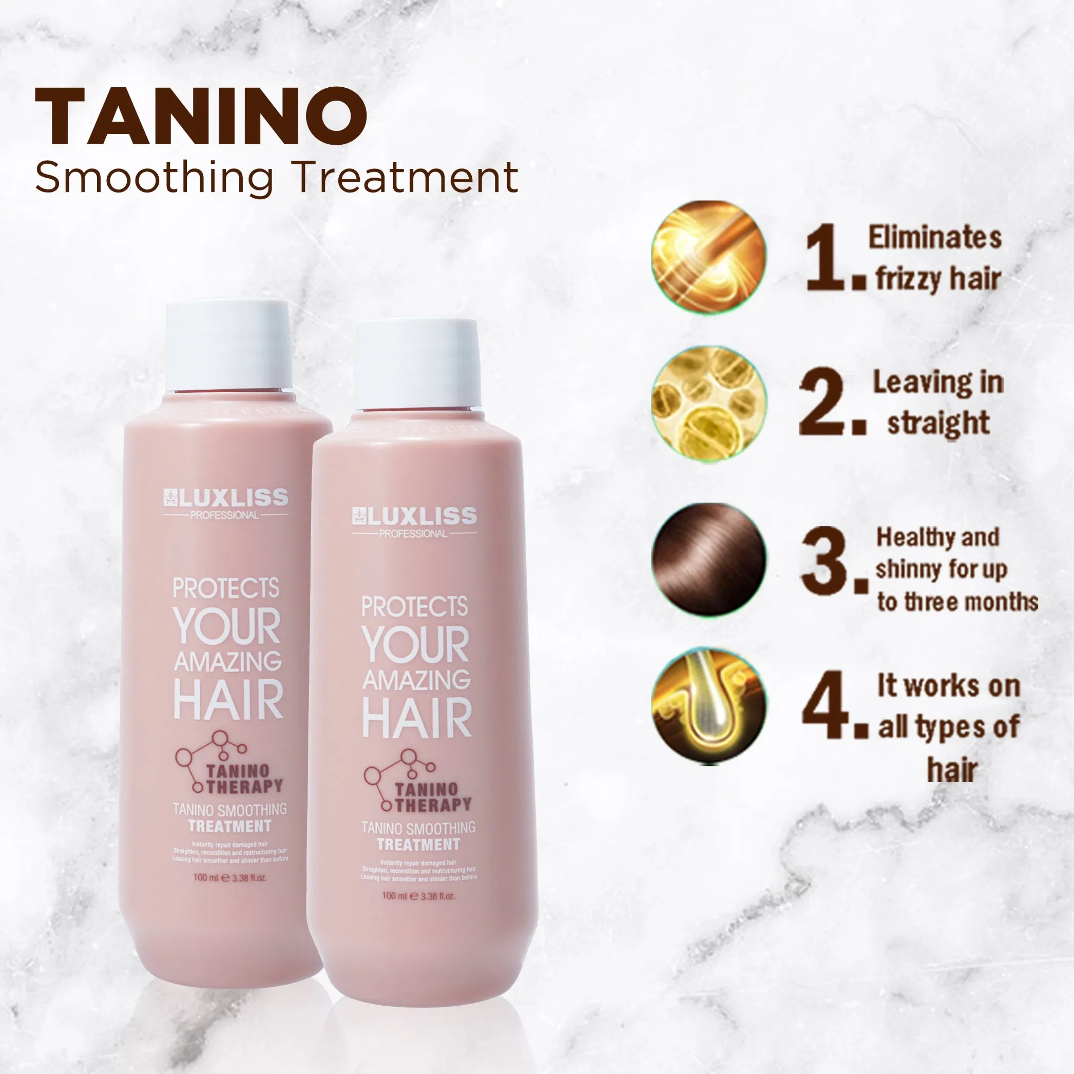 Luxliss Hair Smoothing Cream Straightening Tannic Acid Tanino Hair Treatment Products