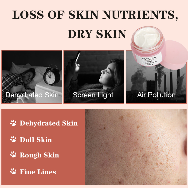Nourishing Soothing Lighten Skin Fine Lines Natural Rose Hydrating Moisturizing Facial Cream