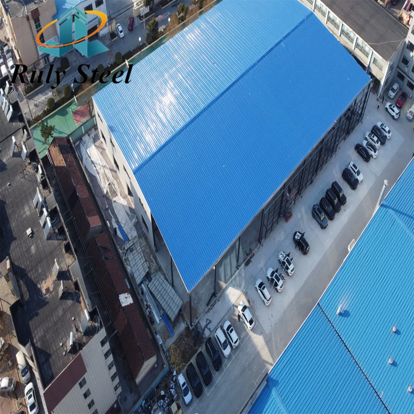 Prefabricated Steel Frame H-Beam and Column Large-Span Factory Warehouse with Bridge Crane
