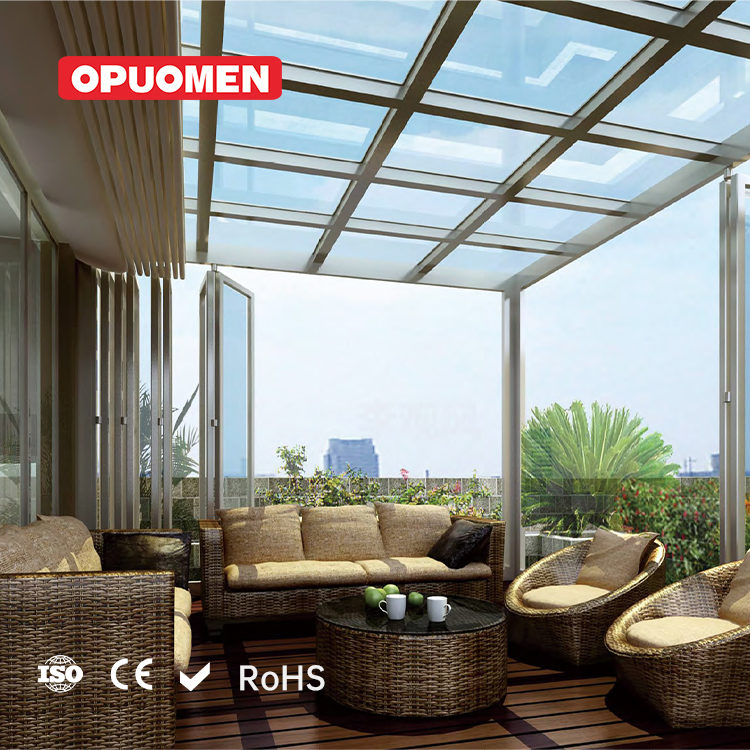 Customized Winter Garden Laminated Tempered Glass Free Standing Housed Gable Sunroom